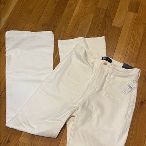 Gap White Denim 70s Flare Jeans with front pockets